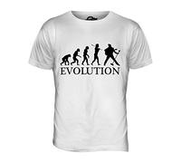 Candymix - Rock N Roll Impersonator Evolution of Man - Mens T Shirt Top T-Shirt, Size Medium, Colour White