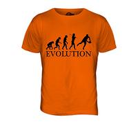 Candymix - Rugby Evolution of Man - Mens T Shirt Top T-Shirt, Size 3X-Large, Colour Orange