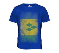 Candymix - Saint Vincents and The Grenadines Faded Flag - Mens T Shirt Top T-Shirt, Size X-Large, Colour Royal Blue