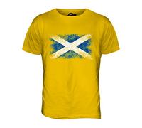 Candymix - Scotland Distressed Flag - Mens T Shirt Top T-Shirt, Size 2X-Large, Colour Deep Yellow