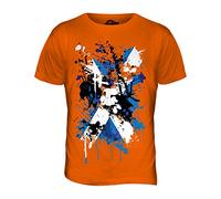 Candymix - Scotland St. Andrew Abstract Flag Print - Mens T Shirt Top T-Shirt, Size 3X-Large, Colour Orange