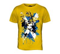 Candymix - Scotland St. Andrew Abstract Flag Print - Mens T Shirt Top T-Shirt, Size Large, Colour Deep Yellow
