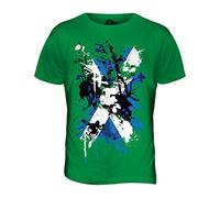 Candymix - Scotland St. Andrew Abstract Flag Print - Mens T Shirt Top T-Shirt, Size Large, Colour Irish Green