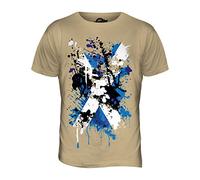 Candymix - Scotland St. Andrew Abstract Flag Print - Mens T Shirt Top T-Shirt, Size X-Large, Colour Toffee