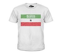 Candymix Somaliland Scribble Flag Unisex Kids T Shirt Boys/Girls/Toddler/Children T-Shirt, Age 8, Colour White