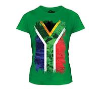 Candymix - South Africa Grunge Flag - Ladies Fitted T Shirt Top T-Shirt, Size X-Small, Colour Irish Green