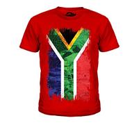 Candymix South Africa Grunge Flag Unisex Kids T Shirt Boys/Girls/Toddler/Children T-Shirt, Age 2, Colour Red