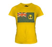 Candymix - South Australia Scribble Flag - Ladies Fitted T Shirt Top T-Shirt, Size X-Large, Colour Deep Yellow