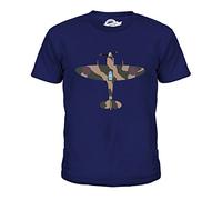 Candymix Spitfire Fighter Unisex Kids T Shirt Boys/Girls/Toddler/Children T-Shirt, Age 6, Colour Navy