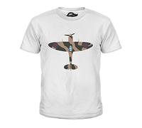 Candymix Spitfire Fighter Unisex Kids T Shirt Boys/Girls/Toddler/Children T-Shirt, Age 8, Colour White
