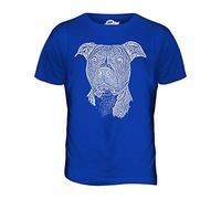 Candymix - Staffordshire Terrier Dog Sketch - Mens T Shirt Top T-Shirt, Size X-Large, Colour Royal Blue