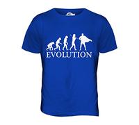 Candymix - Superhero Evolution of Man - Mens T Shirt Top T-Shirt, Size Medium, Colour Royal Blue
