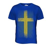 Candymix - Sweden Faded Flag - Mens T Shirt Top T-Shirt, Size Large, Colour Royal Blue
