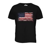 Candymix - USA Stars and Stripes Distressed Flag - Mens T Shirt Top T-Shirt, Size 3X-Large, Colour Black