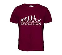 Candymix - Wire Fox Terrier Evolution of Man - Mens T Shirt Top T-Shirt, Size Large, Colour Burgundy