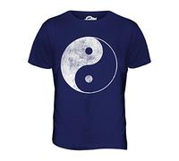 Candymix - Yin Yang Distressed Print - Mens T Shirt Top T-Shirt, Size X-Large, Colour Navy