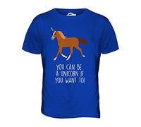 Candymix - You Can Be A Unicorn - Mens T Shirt Top T-Shirt, Size 3X-Large, Colour Royal Blue