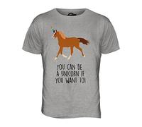 Candymix - You Can Be A Unicorn - Mens T Shirt Top T-Shirt, Size 5X-Large, Colour Grey Marl