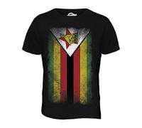Candymix - Zimbabwe Faded Flag - Mens T Shirt Top T-Shirt, Size Medium, Colour Black