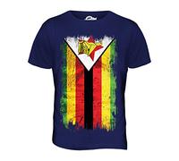 Candymix - Zimbabwe Grunge Flag - Mens T Shirt Top T-Shirt, Size Medium, Colour Navy