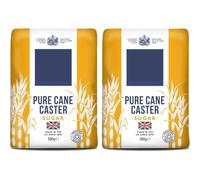 Cane Caster Sugar - 500 g Bag (Pack of 2) | Ultra-Fine Granulated Cane Sugar for Baking & Dessert Use - Vegan, Vegetarian & Kosher-Friendly