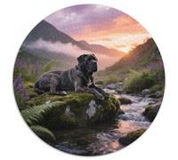 Cane Corso 1000pc Round Puzzle Depicting Pet Dog, Designed to Test Wits, Lovely for Cosy Nooks And Sheltered Spots 1000pcs (67.5x67.5cm)