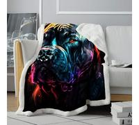 CHTLIFQ Cane Corso Colorful 3D Printed Throw Blanket sherpa Fleece Blanket Sofa blanket Four Seasons Adult and Children 31.5x47.3 inches sherpa (80x120cm)