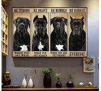 Cane Corso Dog Be Strong Brave Modest Be Badass Decorative Sea Vintage Metal Tin Sign Garage Kitchen Bathroom Cafe Bar Cave Indoor Outdoor Home Wall Decor Art Tin Sign Gift 12 X 8 Inch