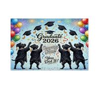 Cane Corso Dog Congrats Grad Jigsaw Puzzles for Adults 1000 Piece, Puppy Celebration Wooden Printed Puzzles, Graduation Pattern Decor for Home Entertainment
