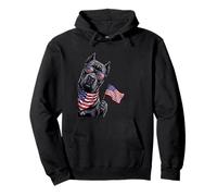 Cane Corso Dog Patriotic American Flag 4th of July USA Pullover Hoodie