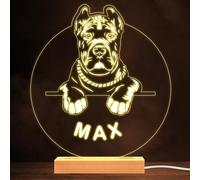 Cane Corso Dog Pet Silhouette Warm White Lamp Personalised Gift Night Light | Personalised Gift For Home, Lamp Room Décor | Kids & Adults Night Lights With Name | Personalised Gift For Bedroom |