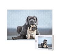 Cane Corso Dogs Pug Friendship Concepts,300 Pieces Wooden Jigsaw Family Game Jigsaw Puzzles for Adults Teens Home Decor
