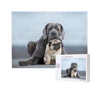 Cane Corso Dogs Pug Friendship Concepts,500 Pieces Wooden Jigsaw Family Game Jigsaw Puzzles for Adults Teens Home Decor