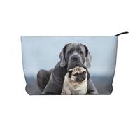 Cane Corso Dogs Pug Friendship Concepts, Cosmetic Bag Corduroy Makeup Bag Portable Travel Toiletry Bag
