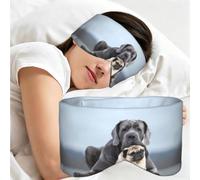 Cane Corso Dogs Pug Friendship Concepts, Sleep Mask for Home Travel, Full Eye Covers Light Blocking Eye Mask Sleep Eye and Ear Muffs