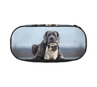 Cane Corso Dogs Pug Friendship Concepts,Small Pencil Case Large Capacity Pencil Pouch Office Stationery Organizer