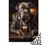Cane Corso in The Pub 1000 Piece Jigsaw Puzzle, 52x38cm/1000pcs, for Adults, Quiet Home Activity, Focused Puzzle Time And Quiet Weekends