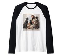Cane Corso Italiano Puppy Jesus Christian Dog Raglan Baseball Tee