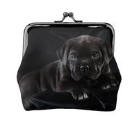 Cane Corso Pets Puppy Black Cane Corso, PU Leather Coin Purse, Small Wallets, Change Pouch with Kiss Lock Clasp Buckle, Change Purse