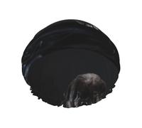 Cane Corso Pets Puppy Black Cane Corso,Shower Cap Nightcap Double Layer Waterproof Elastic Bath Cap Reusable Hair Cap