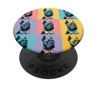 Cane Corso Pop Art Colorful Bow Tie Dog Grid Design PopSockets Adhesive PopGrip