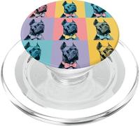 Cane Corso Pop Art Colorful Bow Tie Dog Grid Design PopSockets PopGrip for MagSafe