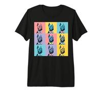 Cane Corso Pop Art Colorful Bow Tie Dog Grid Design Premium T-Shirt