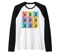 Cane Corso Pop Art Colorful Bow Tie Dog Grid Design Raglan Baseball Tee
