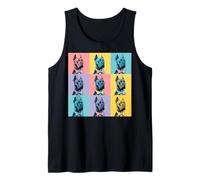 Cane Corso Pop Art Colorful Bow Tie Dog Grid Design Tank Top
