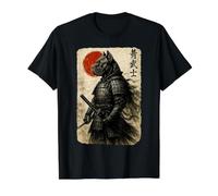 Cane Corso Warrior Ukiyo Japanese Artwork Dog Samurai Value Graphic T-Shirt, Men, Black, S