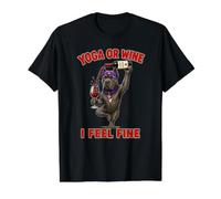 Cane Corso Yoga or Wine I Feel Fine - DIGOR Funny Value Graphic T-Shirt, Men, Black, M