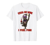 Cane Corso Yoga or Wine I Feel Fine - DIGOR Funny Value Graphic T-Shirt, Men, White, S