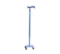 Cane Durable Senior Citizen for The Elderly with Bow Handle Aluminium Alloy for The with Four Corner Feet Telescopic Stick(Blue)