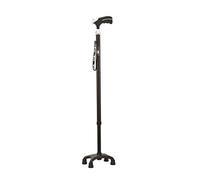 Cane Durable Senior Citizen for The Elderly with Bow Handle Aluminium Alloy for The with Four Corner Feet Telescopic Stick(Black)